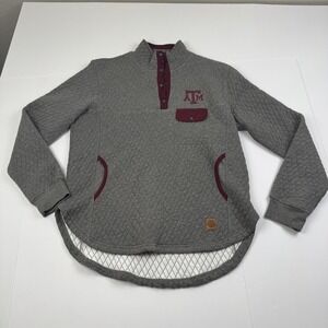Texas A&M Aggies Quilted Pullover Sweater XL Gray Maroon Three Square NCAA
